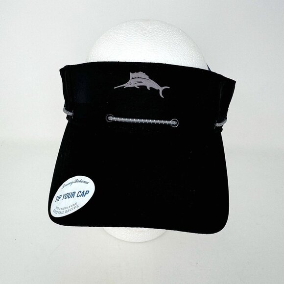 NWT Tommy Bahama Visor Adjustable Tip Your Cap Black Fishing Beach Golf - Picture 1 of 7
